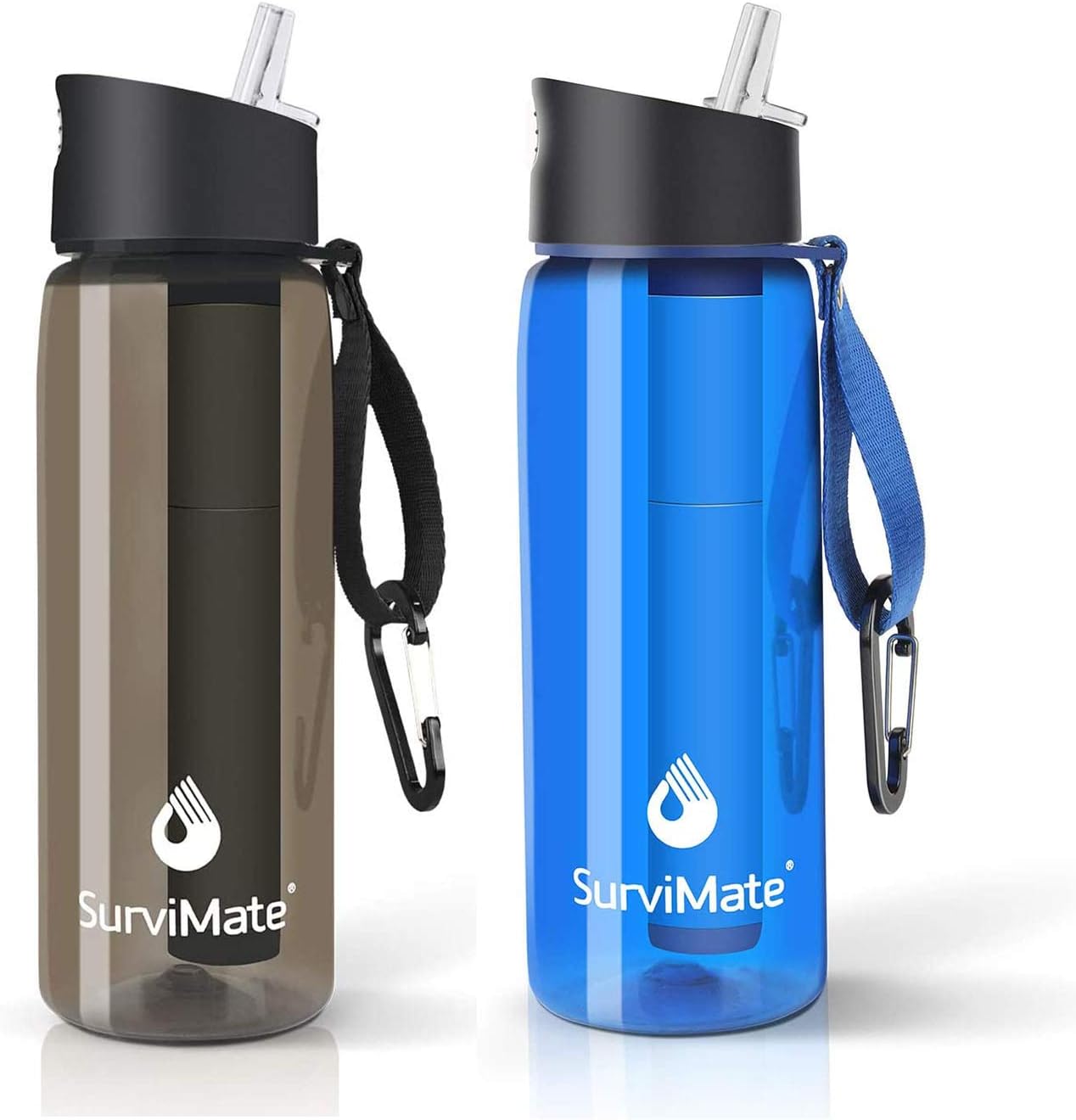 Water Filter Straw - Purified Water Bottle for Camping, Hiking,