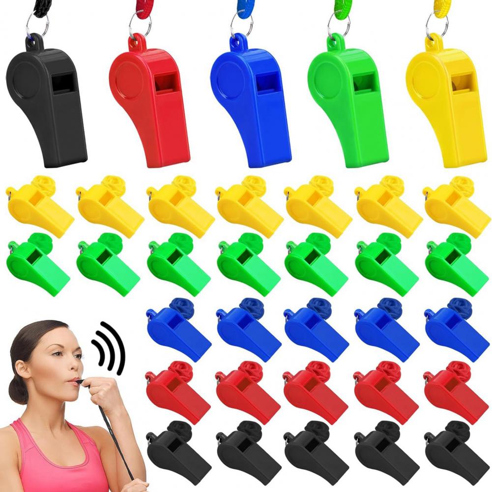 10Pcs Whistles With Lanyards L - Emergency Whistle Pea ulasan dan harga
