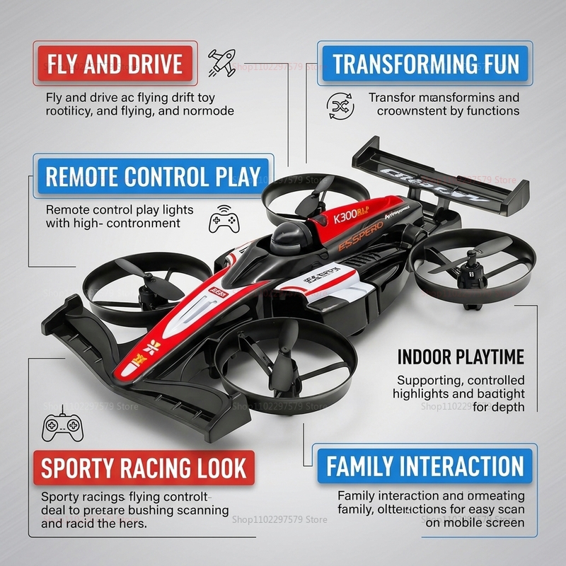 RC UAV Flying Drift Cars 2-in- - Outdoor Adventure At ulasan dan harga