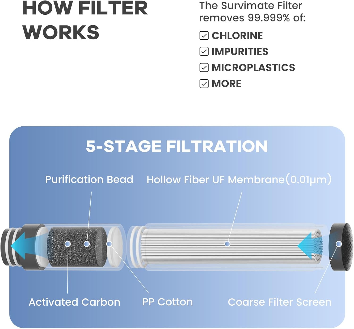 Purified Water Bottle for Camp - Water Filter Straw ulasan dan harga