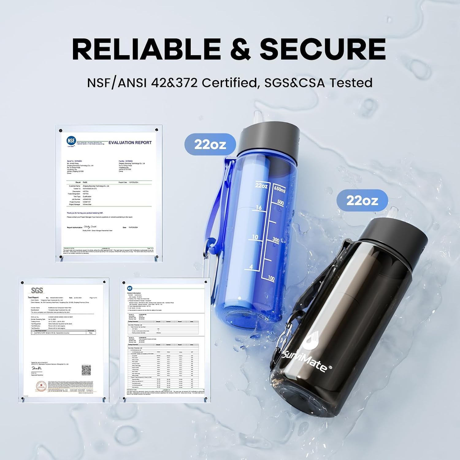 Purified Water Bottle for Camp - Water Filter Straw ulasan dan harga