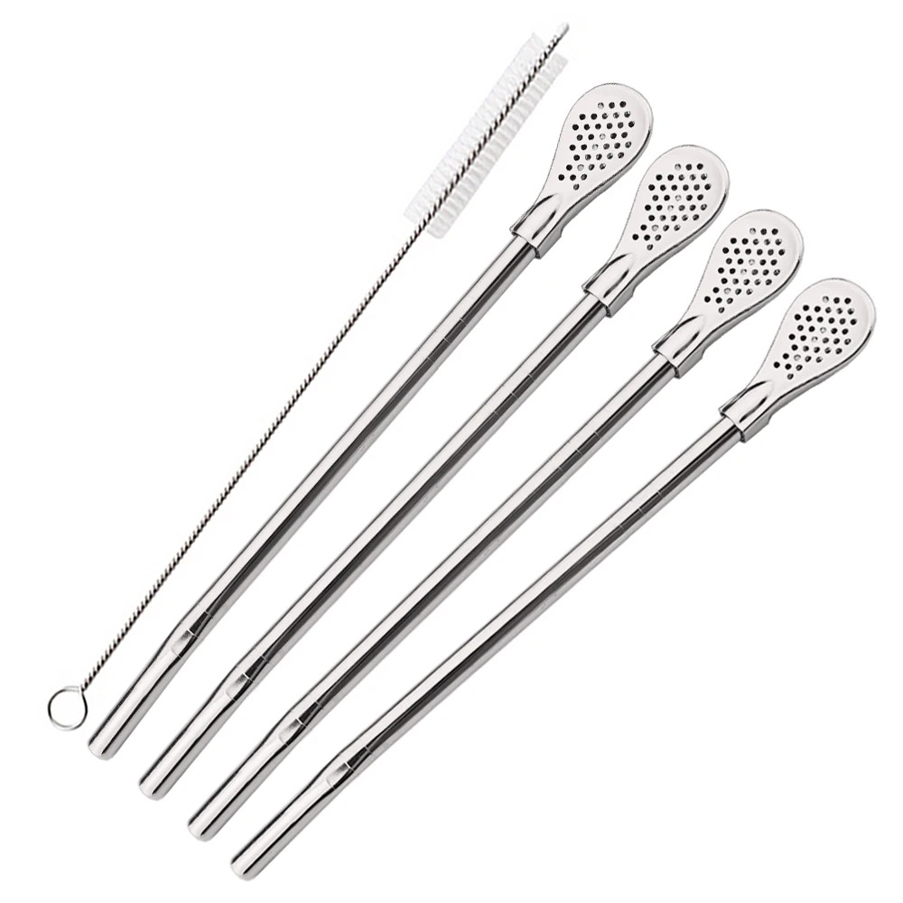 5Pcs/Set Silver Stainless Stee - Water Filter Straw ulasan dan harga